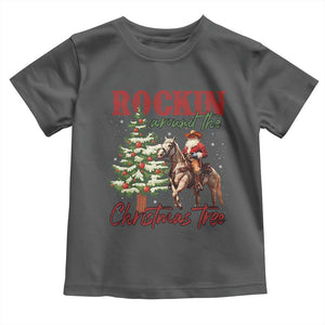 Western Christmas Toddler T Shirt Vintage 90s Cowboy Santa Claus Xmas Tree TS10 Dark Heather Print Your Wear