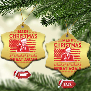 Xmas Trump Christmas Ornament Funny Santa Trump Make Christmas Great Again Ugly Sweater TS10 Snow Flake Gold Print Your Wear