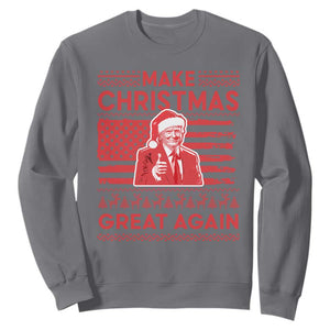 Christmas Trump Sweatshirt Funny Xmas Santa Trump Make Christmas Great Again Ugly Sweater TS10 Charcoal Print Your Wear