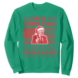 Christmas Trump Sweatshirt Funny Xmas Santa Trump Make Christmas Great Again Ugly Sweater TS10 Irish Green Print Your Wear