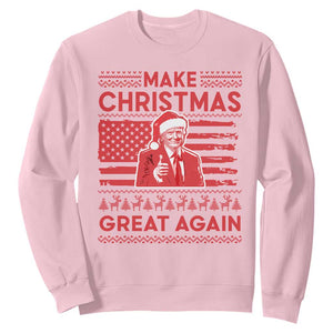 Christmas Trump Sweatshirt Funny Xmas Santa Trump Make Christmas Great Again Ugly Sweater TS10 Light Pink Print Your Wear