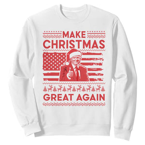 Christmas Trump Sweatshirt Funny Xmas Santa Trump Make Christmas Great Again Ugly Sweater TS10 White Print Your Wear