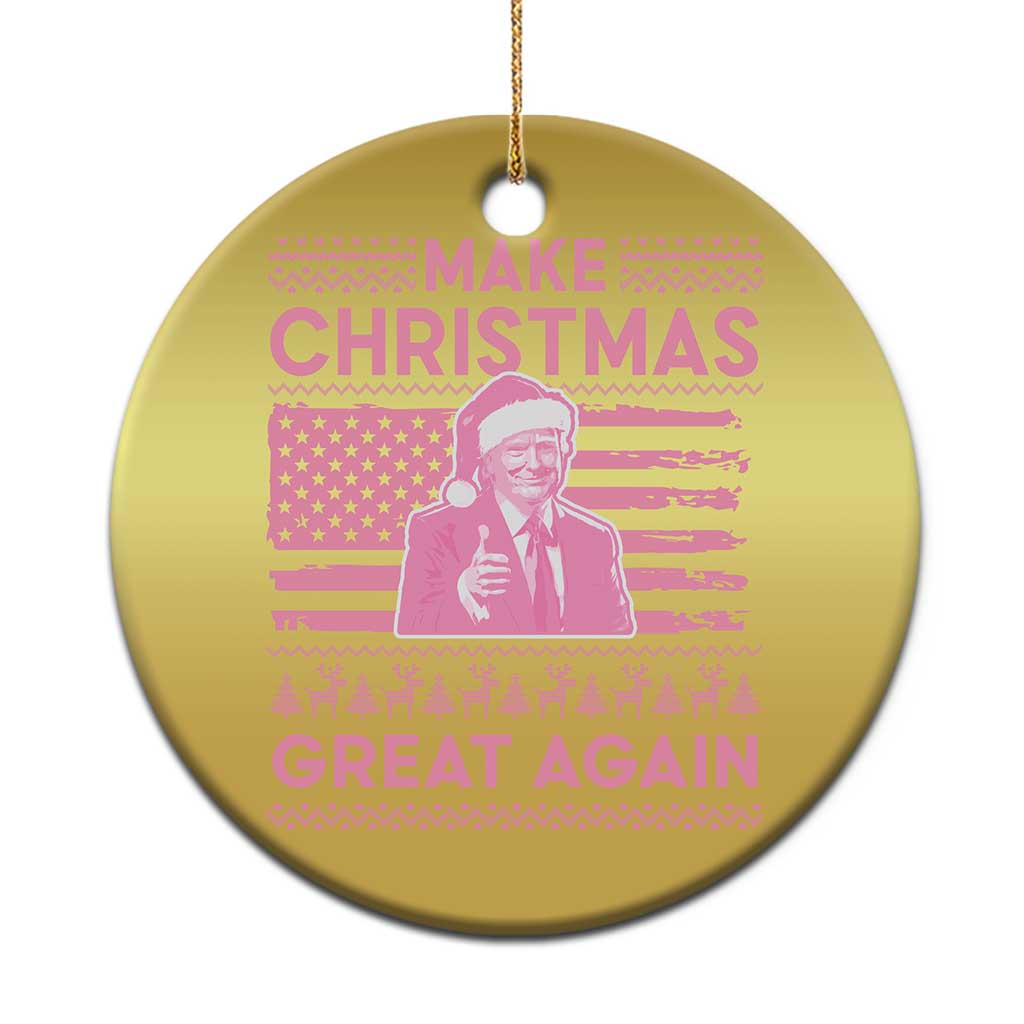 Christmas Trump Pink Christmas Ornament Funny Xmas Santa Trump Make Christmas Great Again Ugly Sweater TS10 Print Your Wear