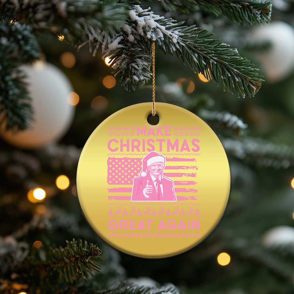 Christmas Trump Pink Christmas Ornament Funny Xmas Santa Trump Make Christmas Great Again Ugly Sweater TS10 Print Your Wear