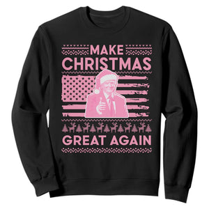 Christmas Trump Pink Sweatshirt Funny Xmas Santa Trump Make Christmas Great Again Ugly Sweater TS10 Black Print Your Wear