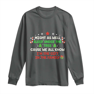 Funny Christmas Family Long Sleeve Shirt Kids Teens Christmas Pajamas Boys Girls Xmas Gift TS10 Dark Heather Print Your Wear