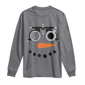 Christmas Optometry Long Sleeve Shirt Funny Snowman Optometrist Eye Doctor Ophthalmologist TS10 Charcoal Print Your Wear