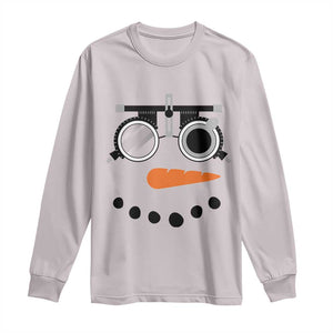 Christmas Optometry Long Sleeve Shirt Funny Snowman Optometrist Eye Doctor Ophthalmologist TS10 Ice Gray Print Your Wear