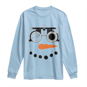 Christmas Optometry Long Sleeve Shirt Funny Snowman Optometrist Eye Doctor Ophthalmologist TS10 Light Blue Print Your Wear