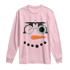 Christmas Optometry Long Sleeve Shirt Funny Snowman Optometrist Eye Doctor Ophthalmologist TS10 Light Pink Print Your Wear