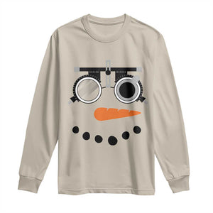 Christmas Optometry Long Sleeve Shirt Funny Snowman Optometrist Eye Doctor Ophthalmologist TS10 Sand Print Your Wear