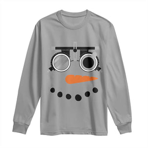 Christmas Optometry Long Sleeve Shirt Funny Snowman Optometrist Eye Doctor Ophthalmologist TS10 Sport Gray Print Your Wear