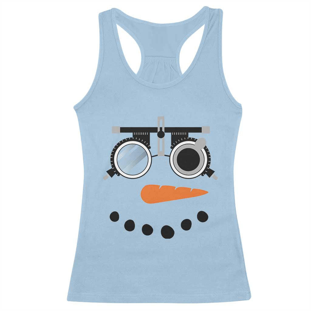 Christmas Optometry Racerback Tank Top Funny Snowman Optometrist Eye Doctor Ophthalmologist TS10 Light Blue Print Your Wear