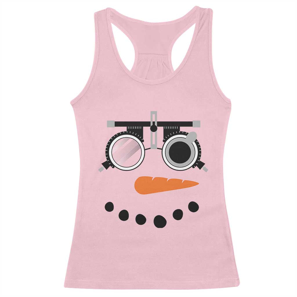 Christmas Optometry Racerback Tank Top Funny Snowman Optometrist Eye Doctor Ophthalmologist TS10 Light Pink Print Your Wear