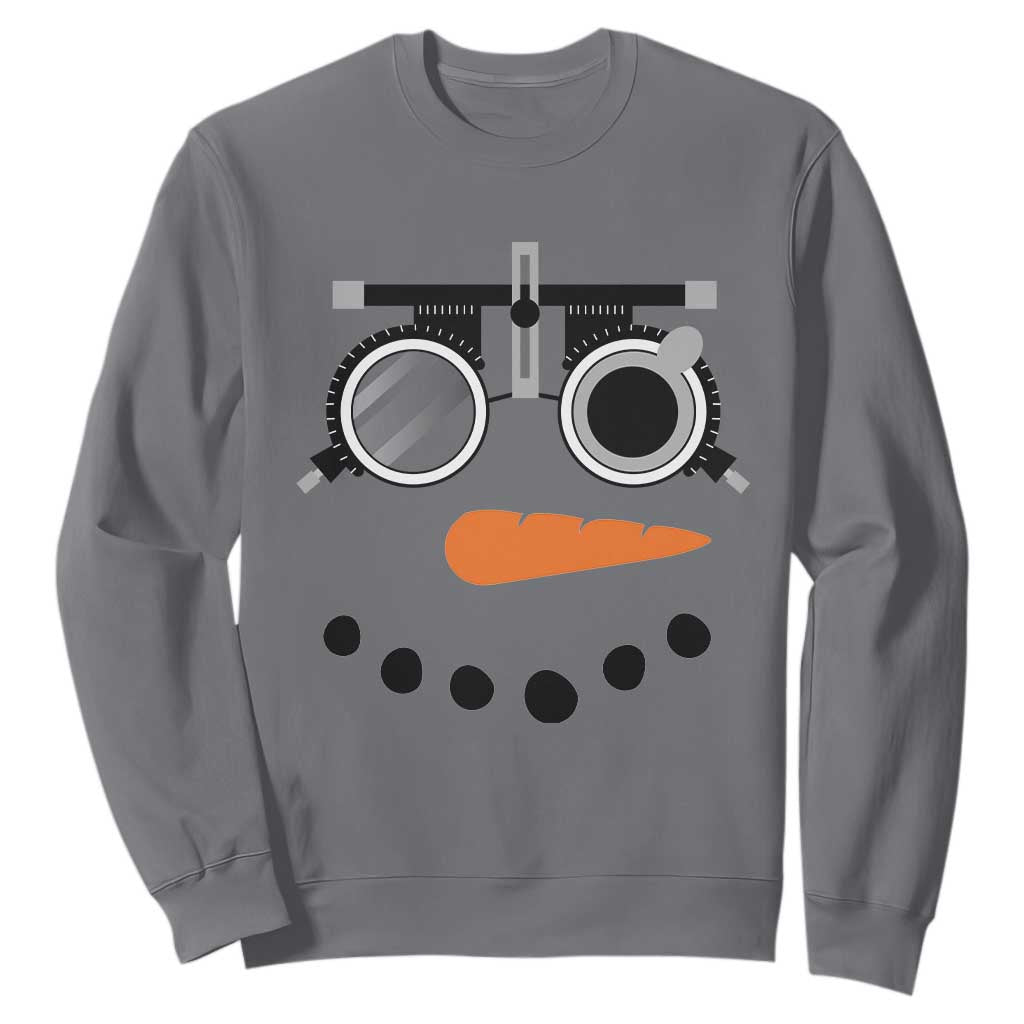 Christmas Optometry Sweatshirt Funny Snowman Optometrist Eye Doctor Ophthalmologist TS10 Charcoal Print Your Wear