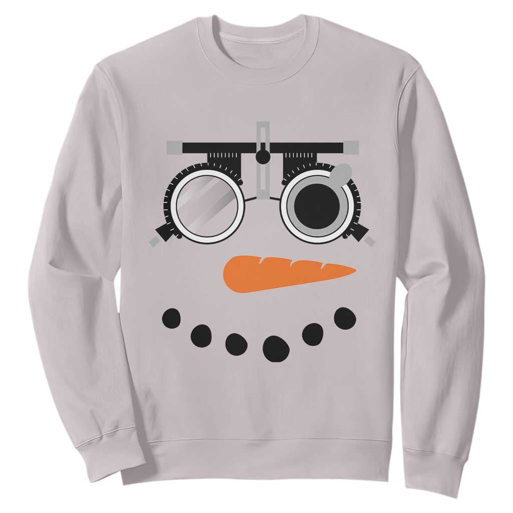 Christmas Optometry Sweatshirt Funny Snowman Optometrist Eye Doctor Ophthalmologist TS10 Ice Gray Print Your Wear