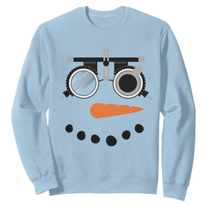 Christmas Optometry Sweatshirt Funny Snowman Optometrist Eye Doctor Ophthalmologist TS10 Light Blue Print Your Wear