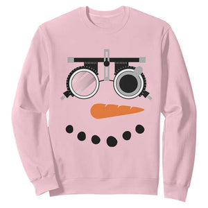 Christmas Optometry Sweatshirt Funny Snowman Optometrist Eye Doctor Ophthalmologist TS10 Light Pink Print Your Wear
