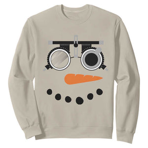 Christmas Optometry Sweatshirt Funny Snowman Optometrist Eye Doctor Ophthalmologist TS10 Sand Print Your Wear