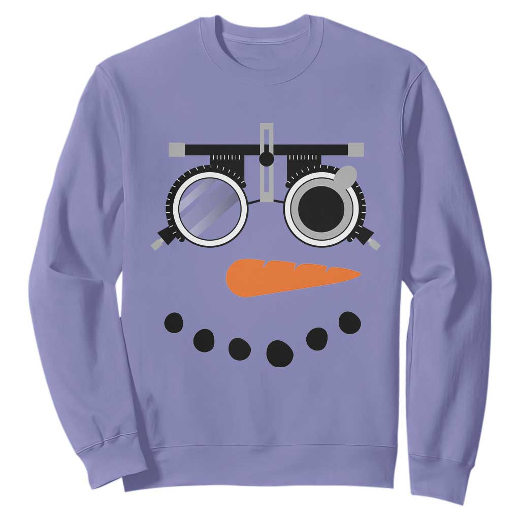 Christmas Optometry Sweatshirt Funny Snowman Optometrist Eye Doctor Ophthalmologist TS10 Violet Print Your Wear