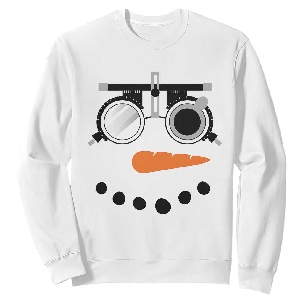Christmas Optometry Sweatshirt Funny Snowman Optometrist Eye Doctor Ophthalmologist TS10 White Print Your Wear
