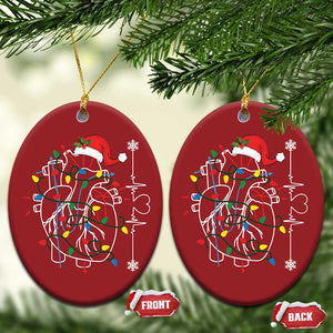 Xmas Cardiac Nurse Christmas Ornament Anatomical Xmas Heart Anatomy TS10 Oval Red Print Your Wear