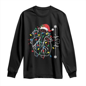 Christmas Cardiac Nurse Long Sleeve Shirt Anatomical Xmas Heart Anatomy TS10 Black Print Your Wear