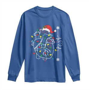 Christmas Cardiac Nurse Long Sleeve Shirt Anatomical Xmas Heart Anatomy TS10 Royal Blue Print Your Wear