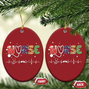 Nurse Xmas Christmas Ornament Nursing RN LPN NP Nicu Xmas Gift TS10 Oval Red Print Your Wear