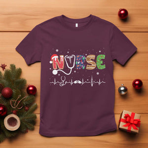 Nurse Christmas T Shirt Nursing RN LPN NP Nicu Xmas Gift TS10 Maroon Print Your Wear