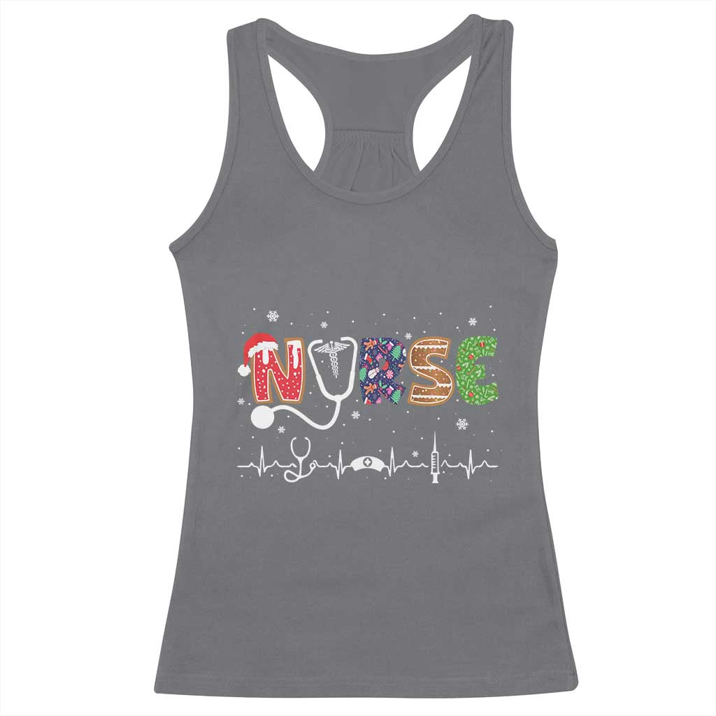 Nurse Christmas Racerback Tank Top Nursing RN LPN NP Nicu Xmas Gift TS10 Charcoal Print Your Wear