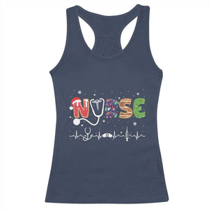 Nurse Christmas Racerback Tank Top Nursing RN LPN NP Nicu Xmas Gift TS10 Navy Print Your Wear