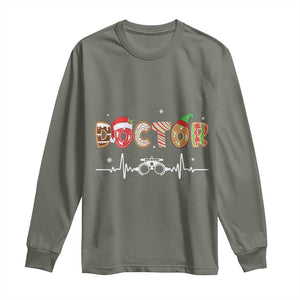 Christmas Optometry Long Sleeve Shirt Ophthalmologist Optometrist Eye Doctor Nurse Gift TS10 Military Green Print Your Wear