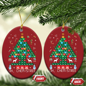 Xmas Chemistry Teacher Christmas Ornament Oh Chemistree Laboratory Lab Tech Teacher Xmas Gift TS10 Oval Red Print Your Wear