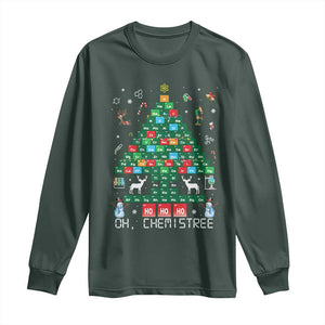 Christmas Chemistry Teacher Long Sleeve Shirt Oh Chemistree Laboratory Lab Tech Teacher Xmas Gift TS10 Dark Forest Green Print Your Wear