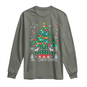 Christmas Chemistry Teacher Long Sleeve Shirt Oh Chemistree Laboratory Lab Tech Teacher Xmas Gift TS10 Military Green Print Your Wear