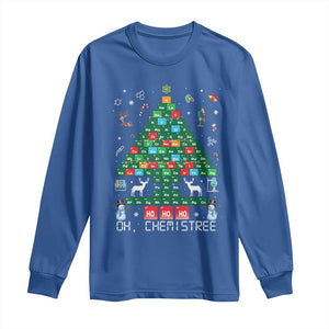 Christmas Chemistry Teacher Long Sleeve Shirt Oh Chemistree Laboratory Lab Tech Teacher Xmas Gift TS10 Royal Blue Print Your Wear