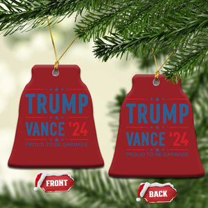 Trump Vance 2024 Christmas Ornament Proud To Be Garbage Vote Trump President TS10 Bell Flake Red Print Your Wear