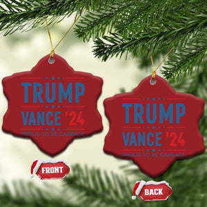 Trump Vance 2024 Christmas Ornament Proud To Be Garbage Vote Trump President TS10 Snow Flake Red Print Your Wear