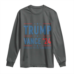 Trump Vance 2024 Long Sleeve Shirt Proud To Be Garbage Vote Trump President TS10 Dark Heather Print Your Wear