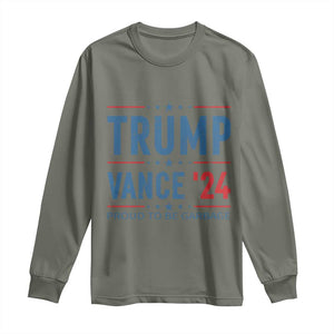 Trump Vance 2024 Long Sleeve Shirt Proud To Be Garbage Vote Trump President TS10 Military Green Print Your Wear