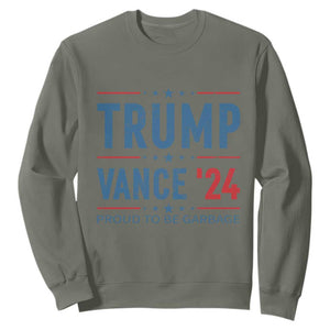 Trump Vance 2024 Sweatshirt Proud To Be Garbage Vote Trump President TS10 Military Green Print Your Wear