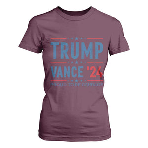 Trump Vance 2024 T Shirt For Women Proud To Be Garbage Vote Trump President TS10 Maroon Print Your Wear