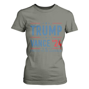 Trump Vance 2024 T Shirt For Women Proud To Be Garbage Vote Trump President TS10 Military Green Print Your Wear