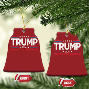 Trump 2024 Christmas Ornament Proud to be Garbage Presidential Election TS10 Bell Flake Red Print Your Wear