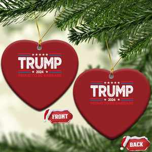 Trump 2024 Christmas Ornament Proud to be Garbage Presidential Election TS10 Heart Red Print Your Wear