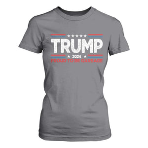 Trump 2024 T Shirt For Women Proud to be Garbage Presidential Election TS10 Charcoal Print Your Wear