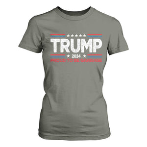 Trump 2024 T Shirt For Women Proud to be Garbage Presidential Election TS10 Military Green Print Your Wear