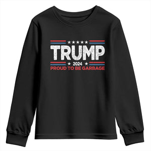 Trump 2024 Youth Sweatshirt Proud to be Garbage Presidential Election TS10 Black Print Your Wear