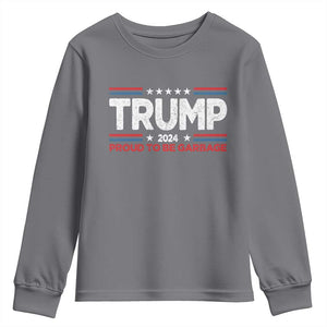 Trump 2024 Youth Sweatshirt Proud to be Garbage Presidential Election TS10 Charcoal Print Your Wear